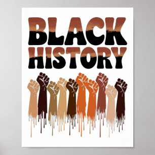 Black History Month Hands Symbol Afro Motivation _ Poster