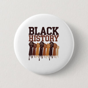 Black History Month Hands Symbol Afro Motivation T 2 Inch Round Button