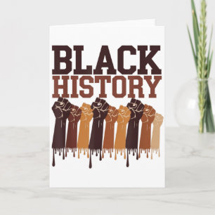 Black History Month Hands Symbol Afro Motivation T Card