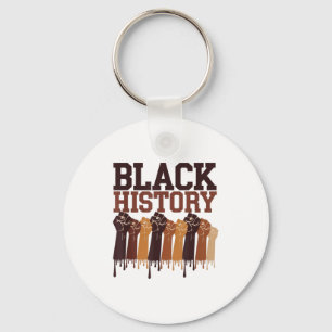 Black History Month Hands Symbol Afro Motivation T Keychain