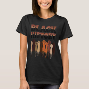 Black History Month Hands Symbol Afro Motivation  T-Shirt