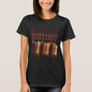 Black History Month Hands Symbol Afro Motivation T T-Shirt