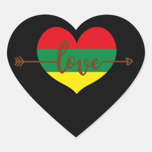 black history month heart love sticker