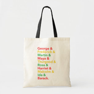 Black History Month Heroes Name Stack Tote Bag
