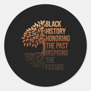 Black History Month Honoring Past Inspiring Future Classic Round Sticker