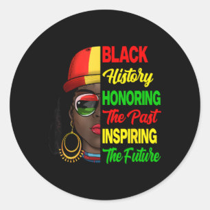 Black History Month Honoring Past Inspiring Future Classic Round Sticker