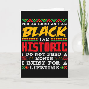 Black History Month I Am Black Historic  Card