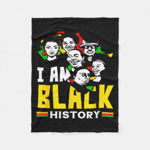 Black History Month I Am Black History African  Fleece Blanket