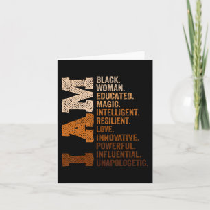 Black History Month I Am Black Woman Juneteenth  Card