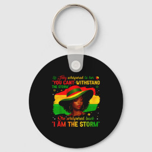 Black History Month I Am The Storm Afro African Gi Keychain
