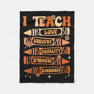 Black History Month I Teach Black History Teacher Fleece Blanket