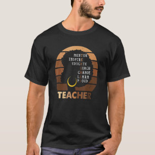 Black History Month Inspiration Teacher Afro Melan T-Shirt