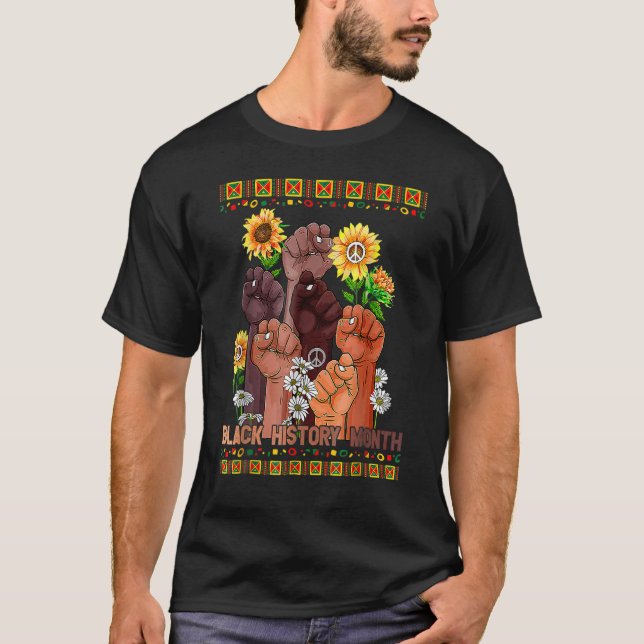 Black History Month Inspiring Black Leaders Power  T-Shirt (Front)
