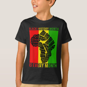 Black History Month Is Every Month Power Fist Afri T-Shirt