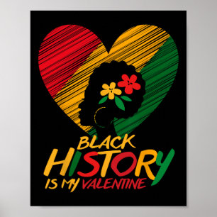 Black History Month Is My Valentine Women Poster