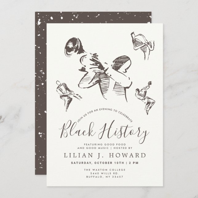 Black History Month | Jazz Themed Invitation (Front/Back)