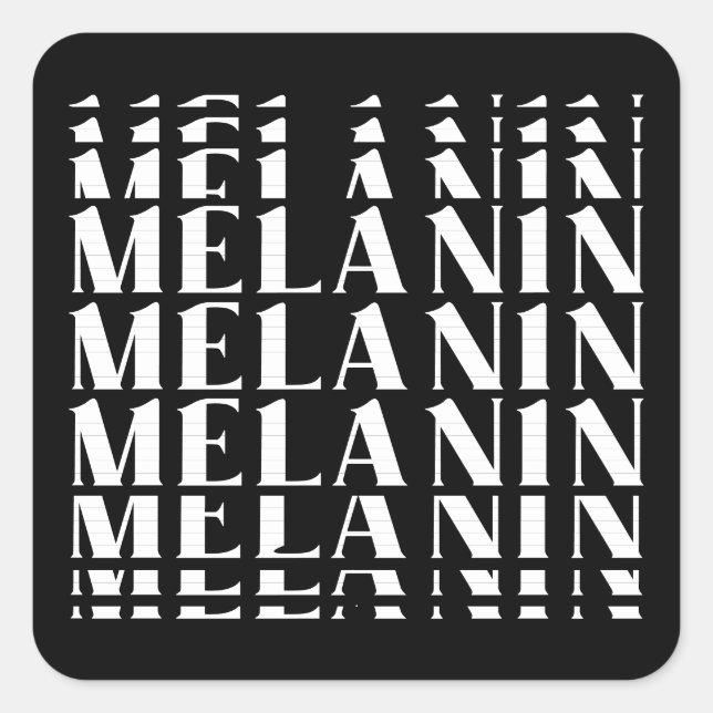 Black History Month Juneteenth Melanin Square Sticker (Front)