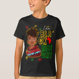 Black History Month Kids Boys I am African America T-Shirt