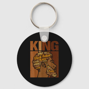Black History Month King African Melanin Father Me Keychain