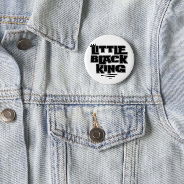 Black History Month Little Black King Button (In Situ)