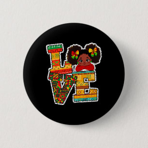 Black History Month Love Afro Toddler Girls Americ 2 Inch Round Button