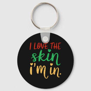 Black History Month Love Skin African Pride Womens Keychain