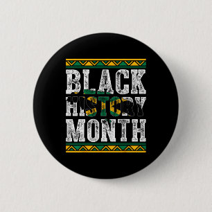 Black History Month Map Of Jamaica Jamaican Flag B 2 Inch Round Button