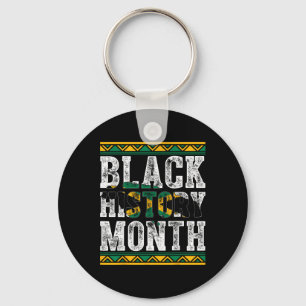 Black History Month Map Of Jamaica Jamaican Flag B Keychain