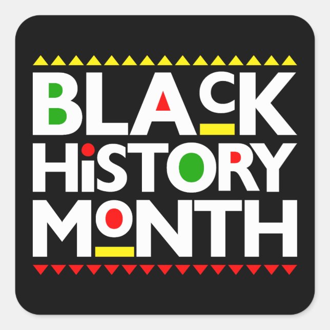 Black History Month Melanin King Queen Sista Bruh Square Sticker (Front)