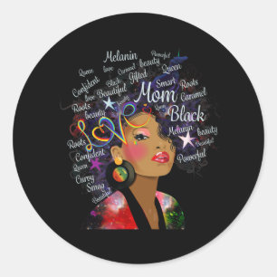 Black History Month Melanin Mom Juneteenth  Classic Round Sticker