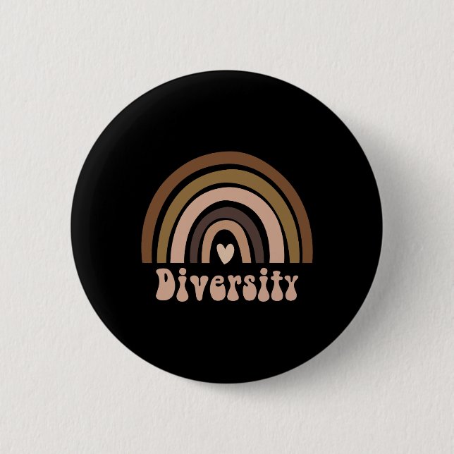 Black History Month Melanin Rainbow Diversity  2 Inch Round Button (Front)
