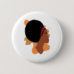 Black History Month Minimalist Queen Melanin Boho  2 Inch Round Button