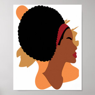 Black History Month Minimalist Queen Melanin Boho Poster