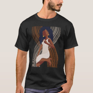 Black History Month Minimalist Queen Melanin Boho T-Shirt
