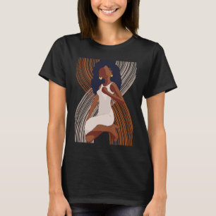 Black History Month Minimalist Queen Melanin Boho  T-Shirt