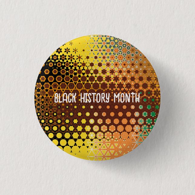 Black History month morph pattern 2 1 Inch Round Button (Front)
