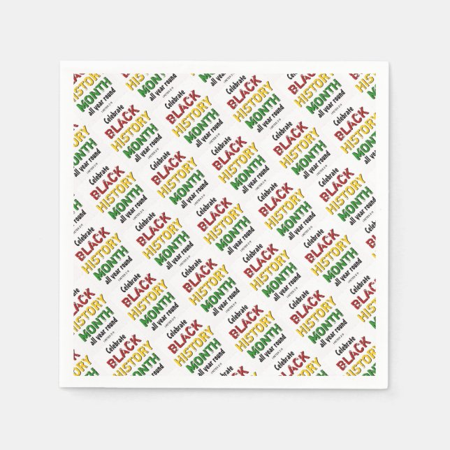 BLACK HISTORY MONTH Motivational BHM Paper Napkin (Front)