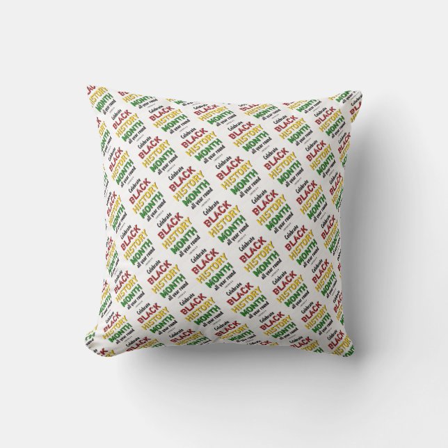 BLACK HISTORY MONTH Motivational BHM Throw Pillow (Front)