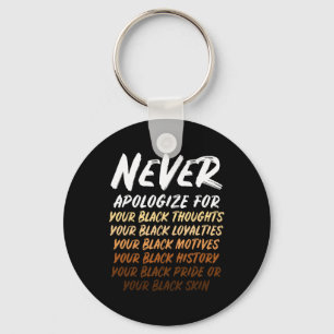 Black History Month Not Sorry For Being Black Mens Keychain