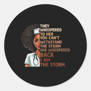 Black History Month Nurse Proud Black African Amer Classic Round Sticker