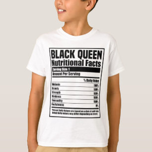 Black History Month Nutrition Facts Black Queen T-Shirt