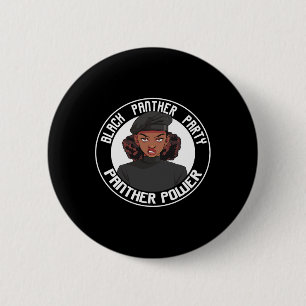 Black History Month Panther Party Logo Afro Hair 1 2 Inch Round Button