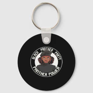 Black History Month Panther Party Logo Afro Hair 1 Keychain