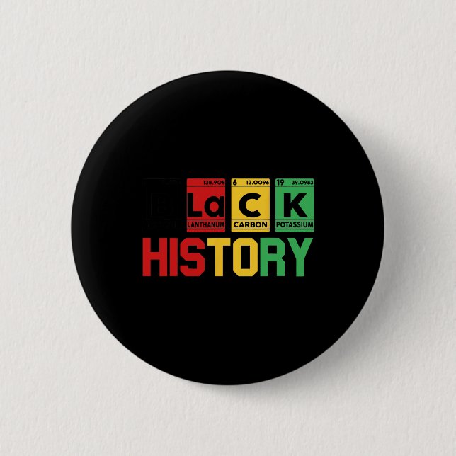 Black History Month Periodic Element Table African 2 Inch Round Button (Front)
