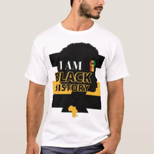 Black History Month Pride Design with African Map  T-Shirt