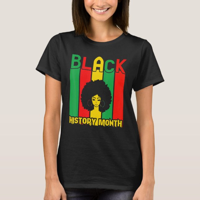 Black History Month Pride Distressed Melanin Ameri T-Shirt (Front)