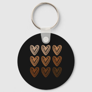 Black History Month Pride, Melanin Skin Tone Heart Keychain