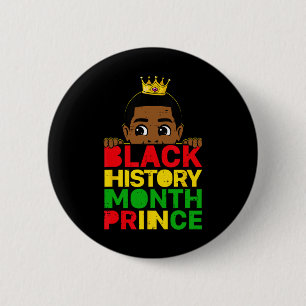 Black History Month Prince African Melanin Boy Tod 2 Inch Round Button