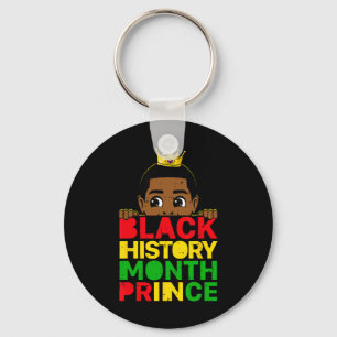 Black History Month Prince African Melanin Boy Tod Keychain