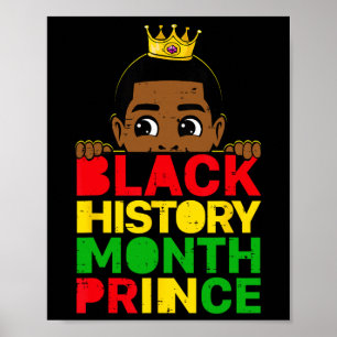 Black History Month Prince African Melanin Boy Tod Poster